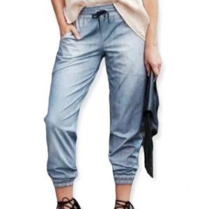 Lucy IndiGo Light Wash Denim Do Everything Joggers Size XS